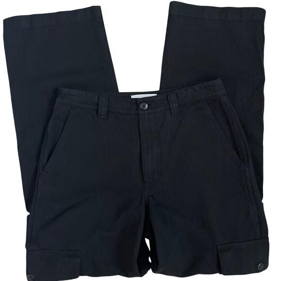 Aritzia TNA Black Corbett‎ Wide Leg Twill Cargo Pants Size 4 - Picture 6 of 9